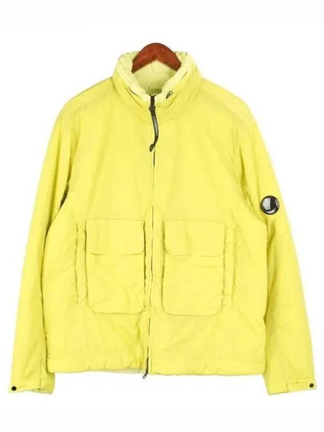 Lens Wappen Pocket High Neck Nylon Zip Up Jacket Yellow - CP COMPANY - BALAAN 2