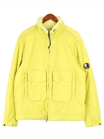 Lens Wappen Pocket High Neck Nylon Zip Up Jacket Yellow - CP COMPANY - BALAAN 2