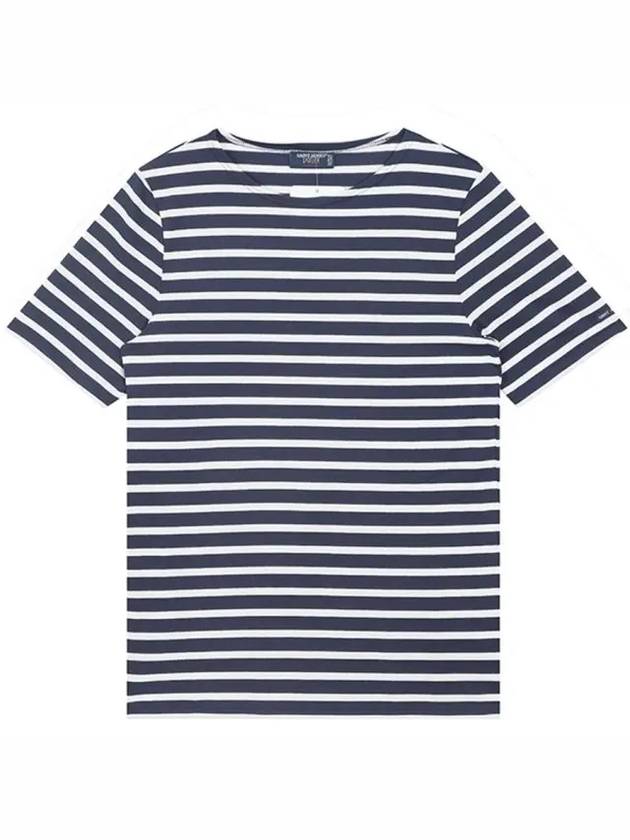 Levant Modern Striped Short Sleeve T-Shirt Navy Neige - SAINT JAMES - BALAAN 2