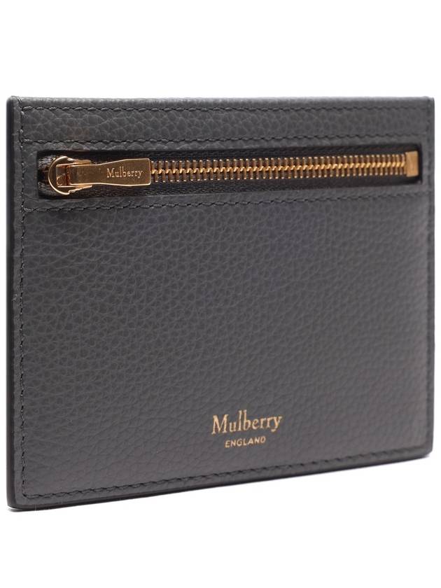 Classic Grain Leather Zipped Card Holder Charcoal - MULBERRY - BALAAN 4