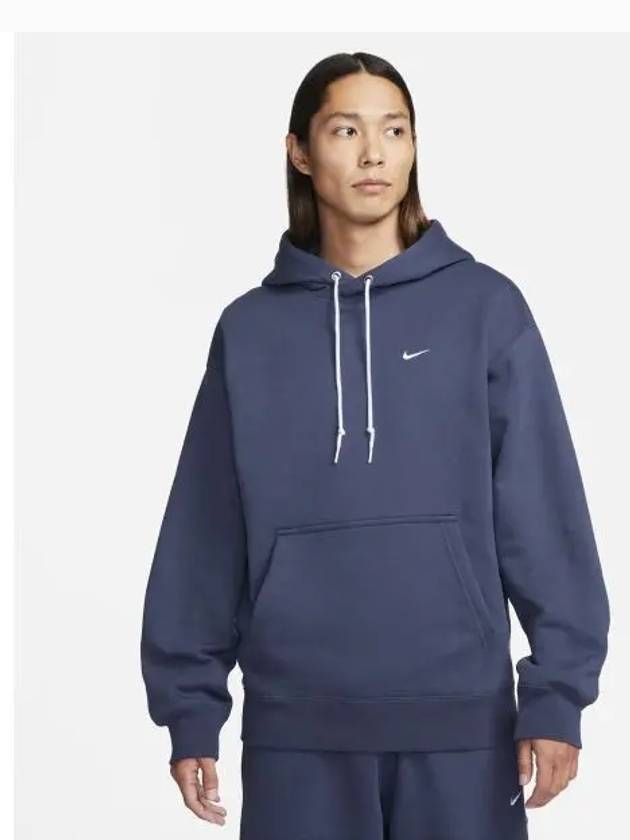 Solo Swoosh Fleece Pullover Hoodie M Thunder Blue White DX1356 437 - NIKE - BALAAN 1