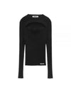 Ribbed Viscose Shirt Knit Top Black - MSGM - BALAAN 2