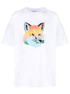 Vibrant Fox head Easy Short Sleeve T-Shirt White - MAISON KITSUNE - BALAAN 2