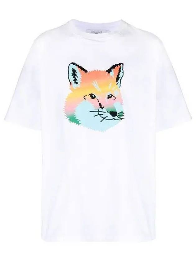 Vibrant Fox head Easy Short Sleeve T-Shirt White - MAISON KITSUNE - BALAAN 2