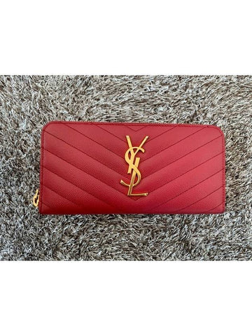 YSL matelass gold zipper long wallet - SAINT LAURENT - BALAAN 1