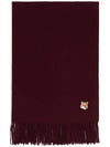 Small Fox Head Patch Wool Muffler Wine - MAISON KITSUNE - BALAAN 2