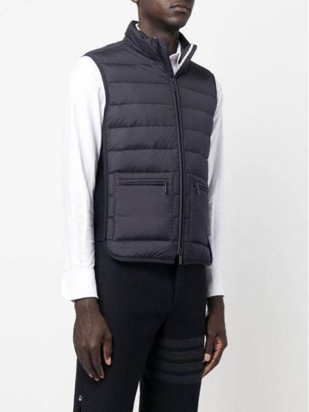 RWB Tab Zip-Up Pocket Vest Navy - THOM BROWNE - BALAAN 5