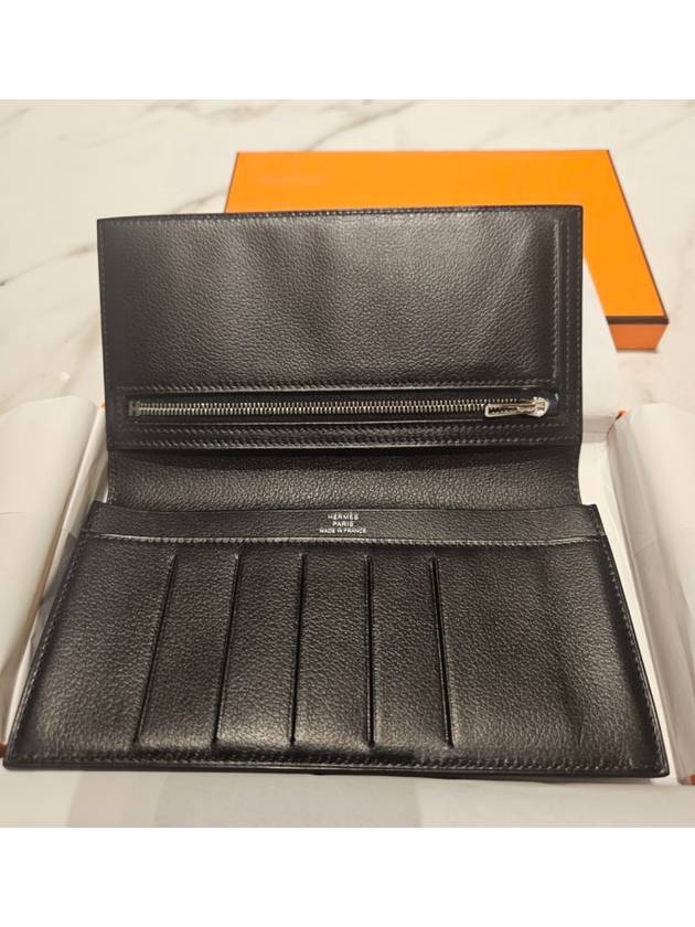 Long Wallet Men's Wallet Citizen Twill Long Combine Black Caban Evergrain Leather H085250CKAD - HERMES - BALAAN 3