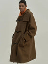 Neuer Overfit Hooded Double Coat Brown - NOIRER - BALAAN 3