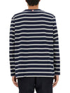 Stripe Jersey Oversized Long Sleeve T-Shirt Navy - THOM BROWNE - BALAAN 4