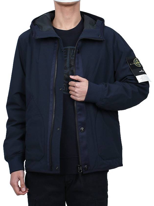 Soft Shell-R E.Dye Pure Insulation Technology Recycled Polyester Primaloft Hooded Jacket Navy - STONE ISLAND - BALAAN 4