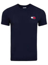 Crew Neck Logo Cotton Short Sleeve T-Shirt Navy - TOMMY HILFIGER - BALAAN 2