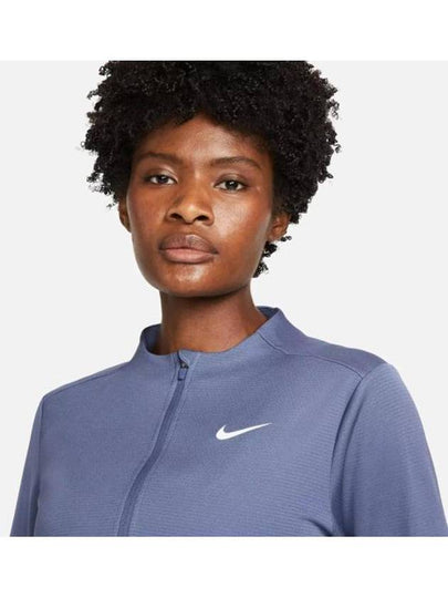 Women's Dri Fit UV Advantage Half Zip Long-Sleeve T-Shirt Blue - NIKE - BALAAN 2