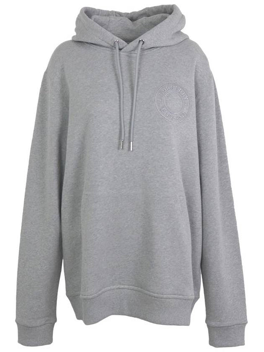 logo embroidered jersey hoodie gray - BURBERRY - BALAAN.