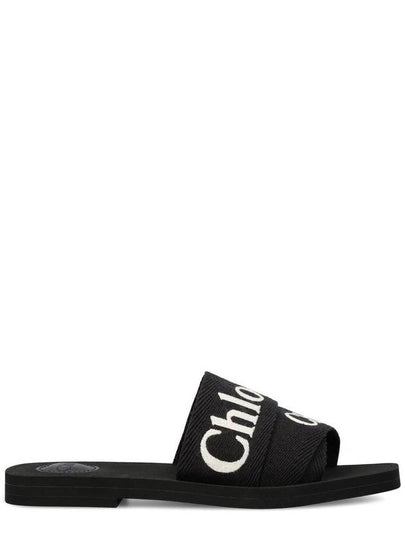 Woody Logo Slide Slippers Black - CHLOE - BALAAN 2