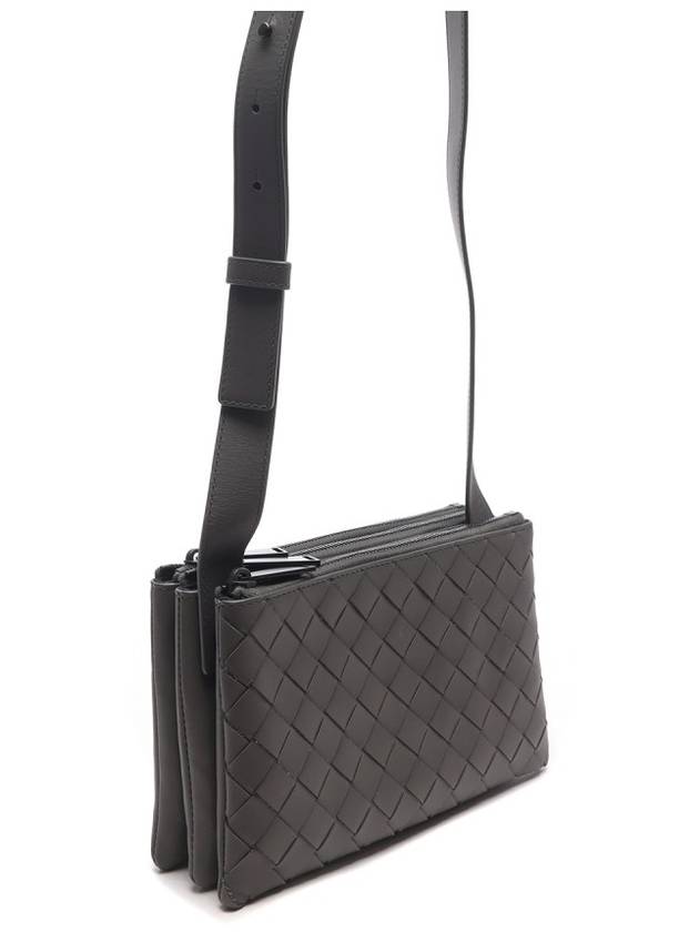 Triple Zipper Cross Bag Grey - BOTTEGA VENETA - BALAAN 4