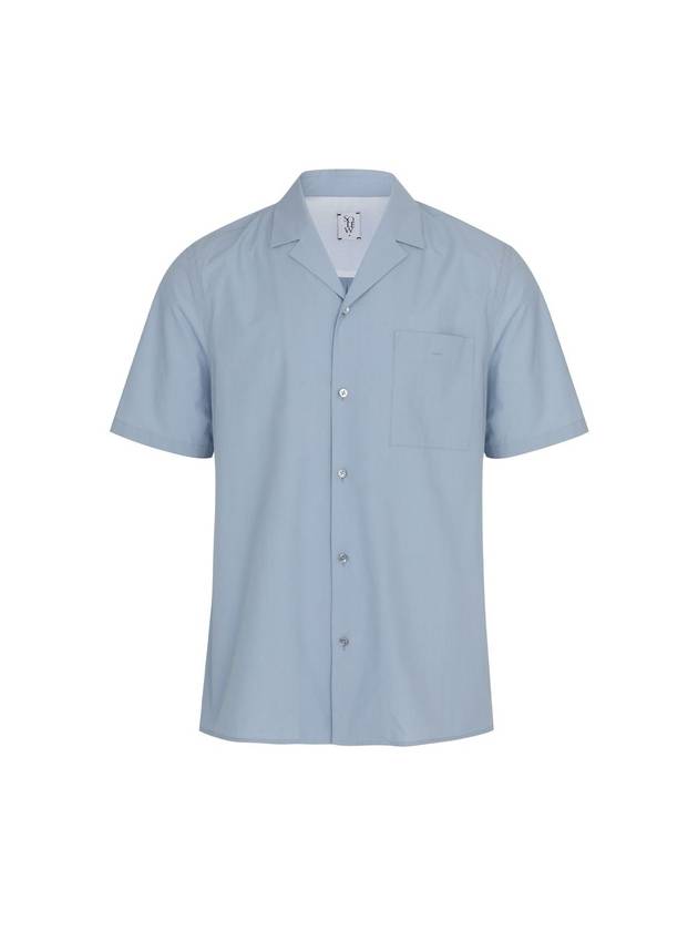 Men's Open Collar Short Sleeve Shirt Blue SW21ESH02BL - SOLEW - BALAAN 1