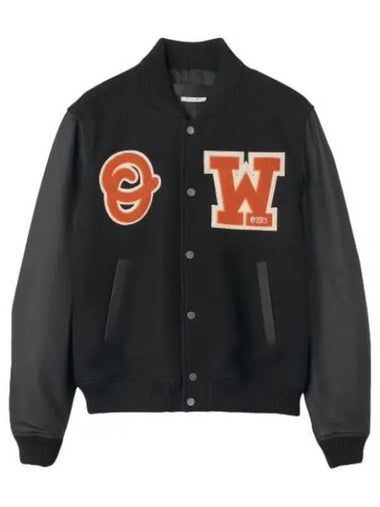 patchwork varsity jacket black - OFF WHITE - BALAAN 1