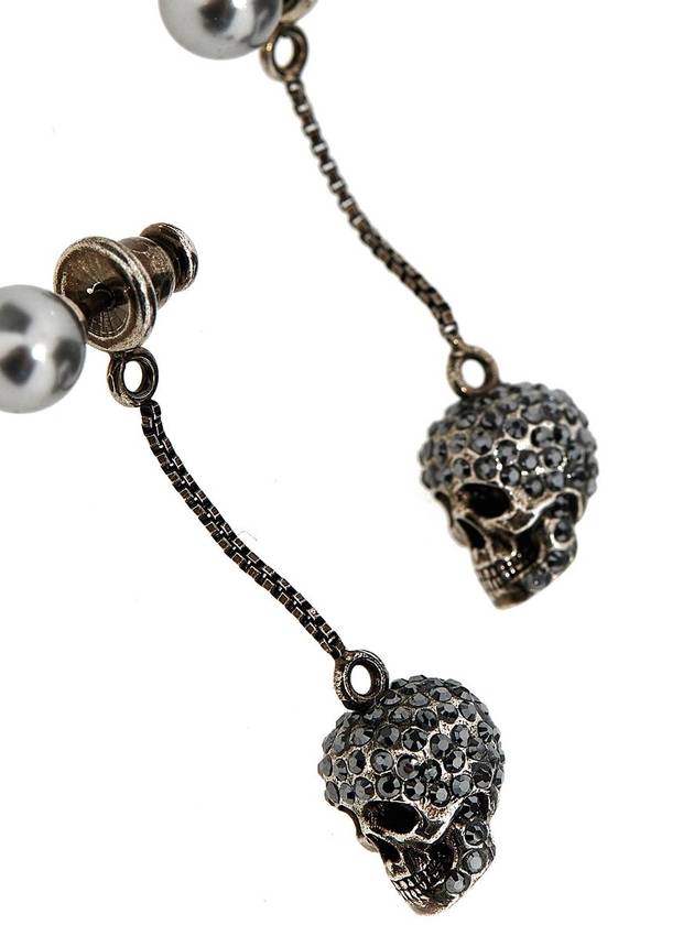 Skull Metal Earrings Silver - ALEXANDER MCQUEEN - BALAAN 3