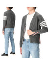 Men's Diagonal Classic Cashmere Cardigan Mid Grey - THOM BROWNE - BALAAN 2