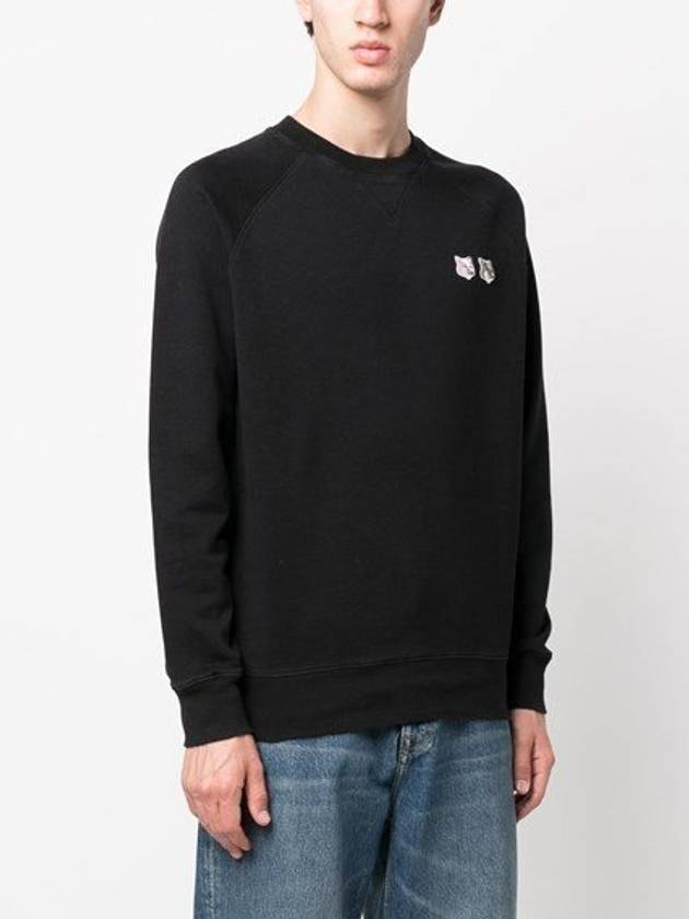 Monochrome Fox Head Patch Classic Sweatshirt Black - MAISON KITSUNE - BALAAN 3