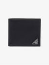 Saffiano Coin Pocket Triagle Logo Leather Wallet Black - PRADA - BALAAN 2