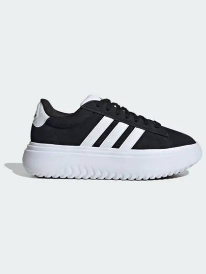 Women's Grand Court Platform Suede Low Top Sneakers Black - ADIDAS - BALAAN 2