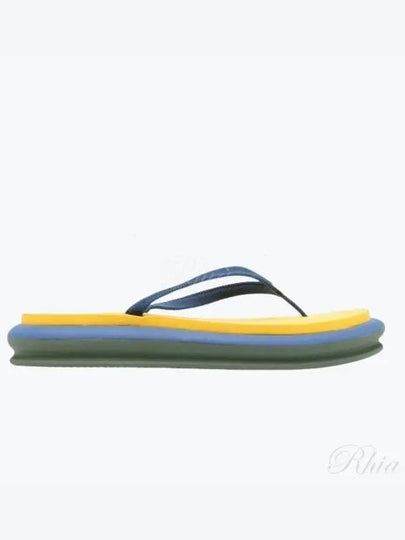 Women's Layered Flip Flops Navy Sea - TORY BURCH - BALAAN 2