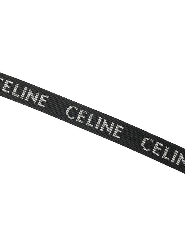 Medium Double Ring Jacquard Leather Belt Black - CELINE - BALAAN 8