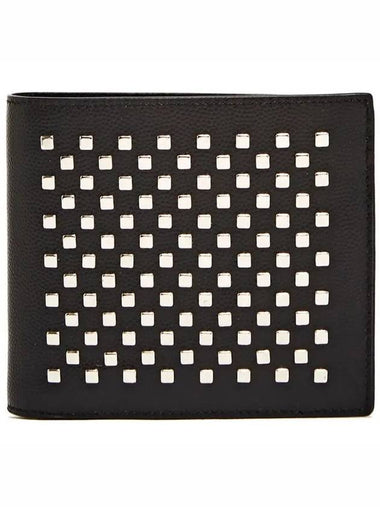 Square Metal Stud Detail Coin Perth Caviar Leather Befold Wallet 361319 BTY52 1000 - SAINT LAURENT - BALAAN 1