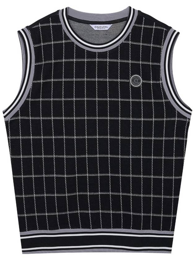 C23FVT009M Pole Check Round Vest - CHUCUCHU - BALAAN 1