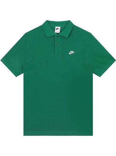 Club Loose Fit Pique Polo Shirt Green - NIKE - BALAAN 1