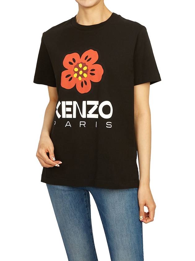 Women's Boke Flower Loose Fit Short Sleeve T-Shirt Black - KENZO - BALAAN 6