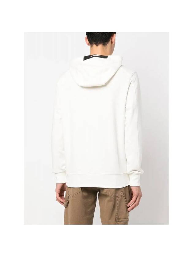 CP Company Lens Wappen Hooded Sweatshirt White 14CMSS023A0 - CP COMPANY - BALAAN 3