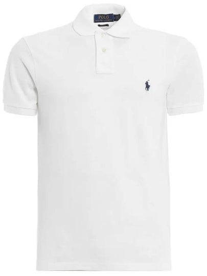 Logo Slim Fit Short Sleeve Polo Shirt White - POLO RALPH LAUREN - BALAAN 2