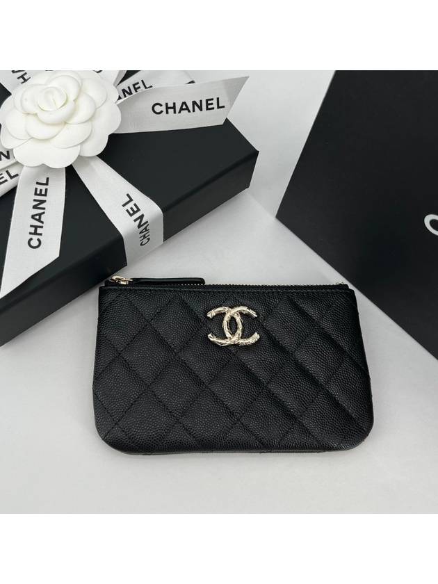 Season mini caviar pouch bag black gold - CHANEL - BALAAN 2