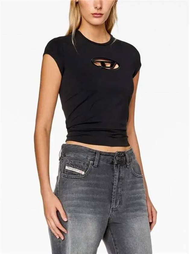 T Angie Peekaboo Logo Short Sleeve T-Shirt Black - DIESEL - BALAAN 5