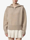 Fancy Half Zip-Up Neck Wool Knit Top Beige - ISABEL MARANT - BALAAN 2