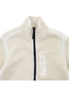 Embroidered Logo Furry Wool Zip-up Jacket Ivory - STONE ISLAND - BALAAN 4