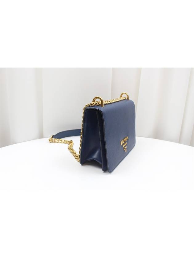 Saffiano gold chain shoulder bag blue 1BD133 - PRADA - BALAAN 3