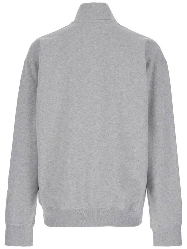 Grey High Neck Sweatshirt With Zip Closure And Logo Embroidery In Cotton Man - JW ANDERSON - BALAAN 2