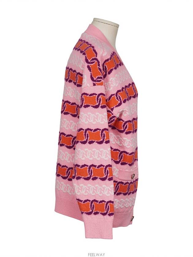 Cashmere V neck cardigan pink orange purple white 38 74499 - CHANEL - BALAAN 3