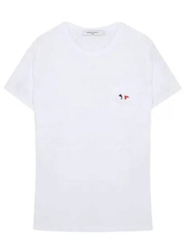 T shirt Tricolor Fox Patch FW00107KJ0010 WHP100 Tee - MAISON KITSUNE - BALAAN 1