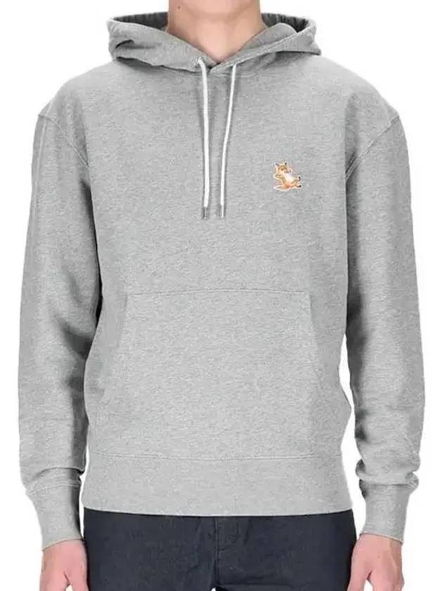 Chillax Fox Patch Classic Hoodie Grey Melange - MAISON KITSUNE - BALAAN 3