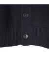 Heart Logo V Neck Wool Cardigan Black - AMI - BALAAN 7