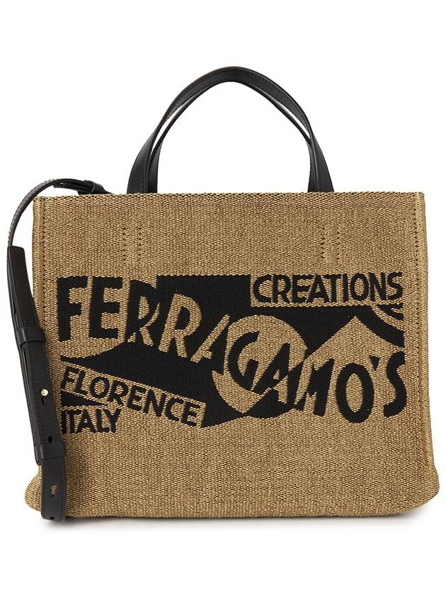 Ferragamo Raffia Women s Tote Bag 21 9407 MIELE NERO 0773813 - SALVATORE FERRAGAMO - BALAAN 1