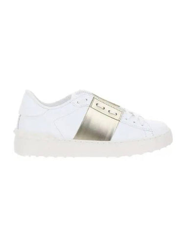 Metallic Open Low Top Sneakers White - VALENTINO - BALAAN 1