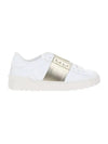 Metallic Open Low Top Sneakers White - VALENTINO - BALAAN 1