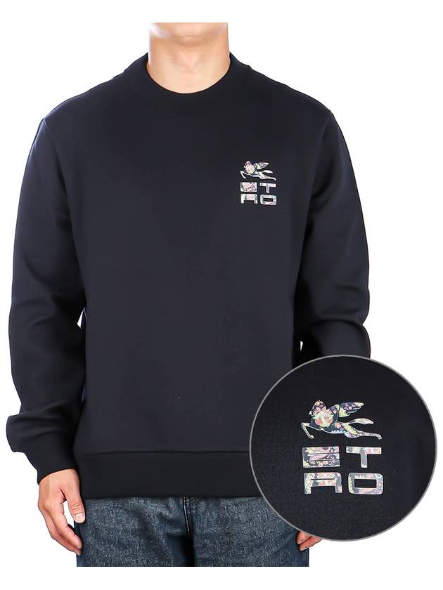 Logo Patch Sweatshirt Navy - ETRO - BALAAN 2