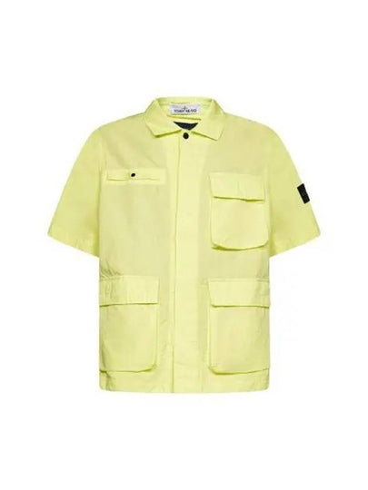 Men's Wappen Short Sleeve Shirt Jacket Lime - STONE ISLAND - BALAAN 2